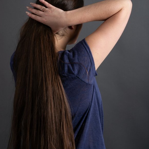 Blue V Neck Tee - Picture 4 of 9